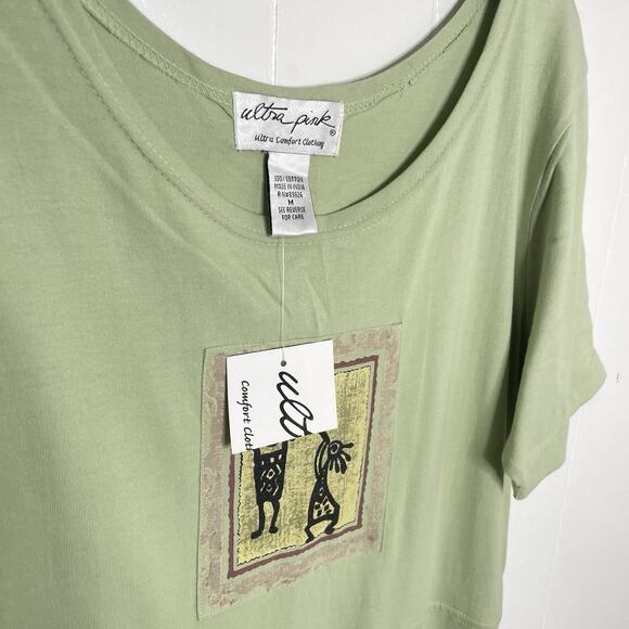 NWT Vintage Maxi Dress Green Cotton Size M Patchwork Block Print Boho Hippie Art - Picture 3 of 12